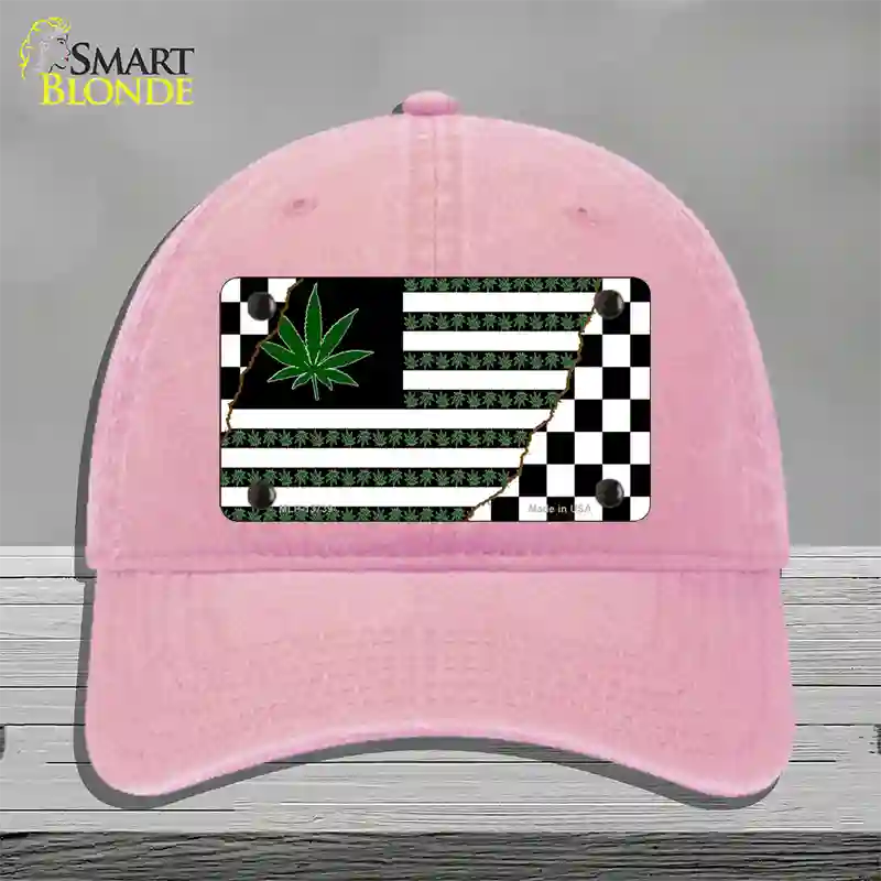 Weed American Racing Flag Novelty License Plate Hat Tag Unconstructed Cotton / Pink