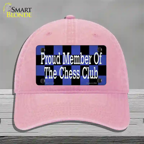 Chess Club Member Novelty License Plate Hat Tag Unconstructed Cotton / Pink