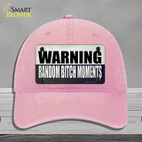 Random Bitch Moment Novelty License Plate Hat Tag Unconstructed Cotton / Pink