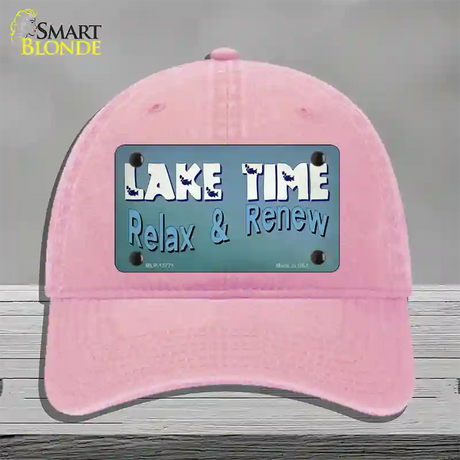 Lake Time Novelty License Plate Hat Tag Unconstructed Cotton / Pink