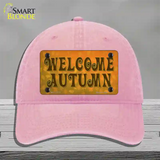 Welcome Autumn Novelty License Plate Hat Tag Unconstructed Cotton / Pink