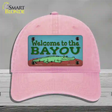 Welcome To The Bayou Novelty License Plate Hat Tag Unconstructed Cotton / Pink