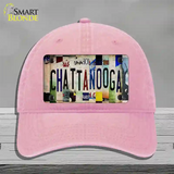 Chattanooga Strip Art Novelty License Plate Hat Tag Unconstructed Cotton / Pink