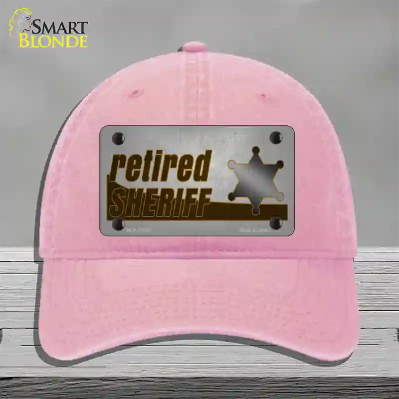 Retired Sheriff Novelty License Plate Hat Tag Unconstructed Cotton / Pink