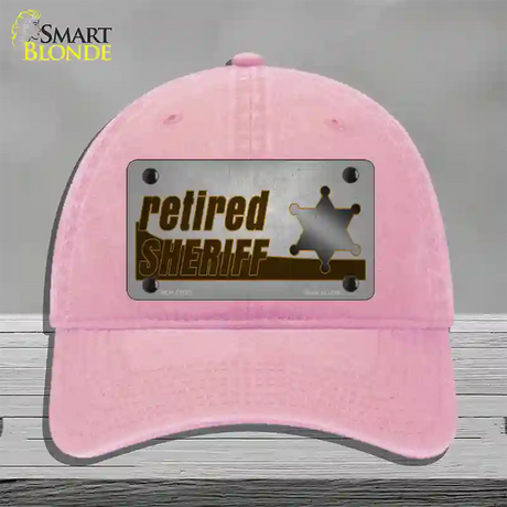 Retired Sheriff Novelty License Plate Hat Tag Unconstructed Cotton / Pink