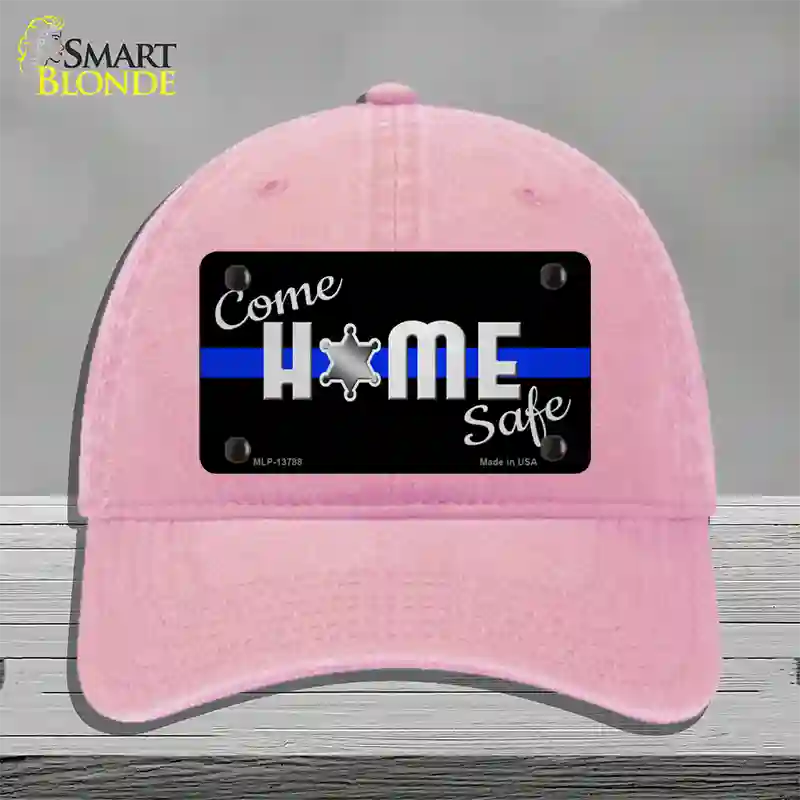 Come Home Safe Novelty License Plate Hat Tag Unconstructed Cotton / Pink