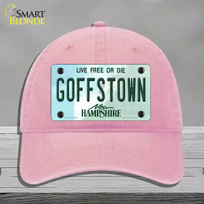 Goffstown New Hampshire Novelty License Plate Hat Tag Unconstructed Cotton / Pink