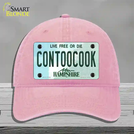 Contoocook New Hampshire Novelty License Plate Hat Tag Unconstructed Cotton / Pink