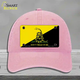 Dont Tread On Me Yellow|Black Novelty License Plate Hat Unconstructed Cotton / Pink