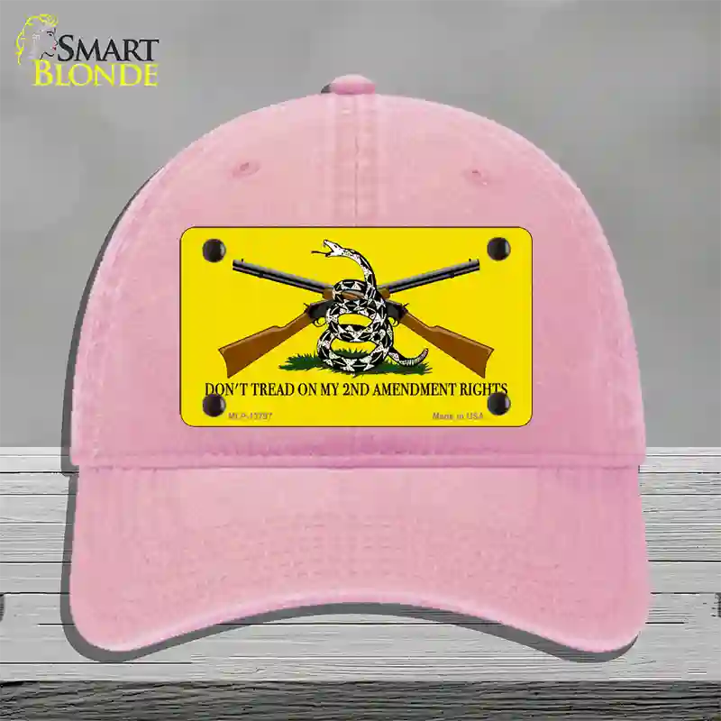 Dont Tread On My 2nd Amendment Novelty License Plate Hat Unconstructed Cotton / Pink