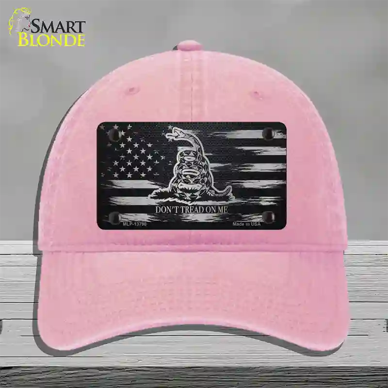 Dont Tread On Me Distressed Flag Novelty License Plate Hat Unconstructed Cotton / Pink