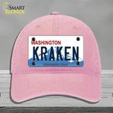 Kraken Washington Novelty License Plate Hat Tag Unconstructed Cotton / Pink