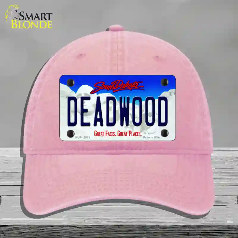 Deadwood South Dakota Novelty License Plate Hat Tag Unconstructed Cotton / Pink