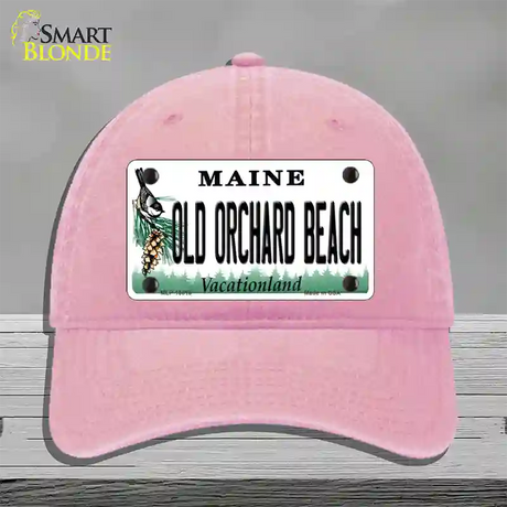 Old Orchard Beach Maine Novelty License Plate Hat Tag Unconstructed Cotton / Pink