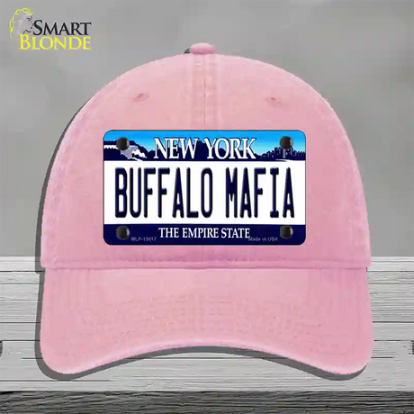 Buffalo Mafia New York Novelty License Plate Hat Tag Unconstructed Cotton / Pink