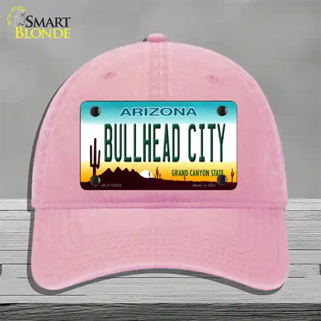 Bullhead City Arizona Novelty License Plate Hat Tag Unconstructed Cotton / Pink