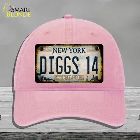 Diggs 14 Excelsior New York Rusty Novelty License Plate Hat Tag Unconstructed Cotton / Pink