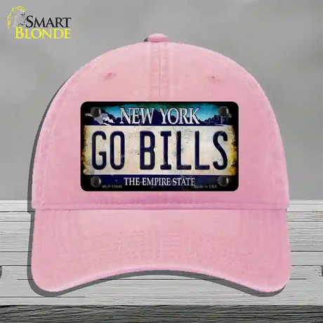 Go Bills New York Rusty Novelty License Plate Hat Tag Unconstructed Cotton / Pink