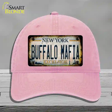 Buffalo Mafia Excelsior New York Rusty Novelty License Plate Hat Tag Unconstructed Cotton / Pink