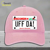 Uff Da Wisconsin Novelty License Plate Hat Tag Unconstructed Cotton / Pink