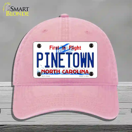 Pinetown North Carolina Novelty License Plate Hat Tag Unconstructed Cotton / Pink