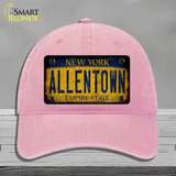 Allentown NY Yellow Rusty Novelty License Plate Hat Tag Unconstructed Cotton / Pink