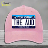 The Aud NY Blue Novelty License Plate Hat Tag Unconstructed Cotton / Pink