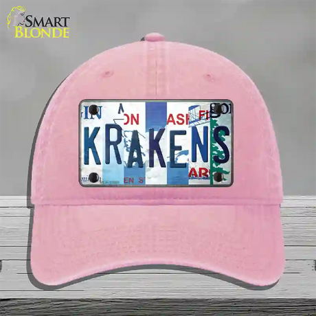 Krakens Strip Art Novelty License Plate Hat Tag Unconstructed Cotton / Pink