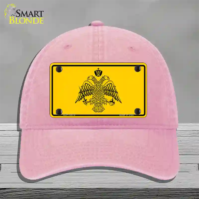 Byzantine Empire Flag Yellow Novelty License Plate Hat Tag Unconstructed Cotton / Pink