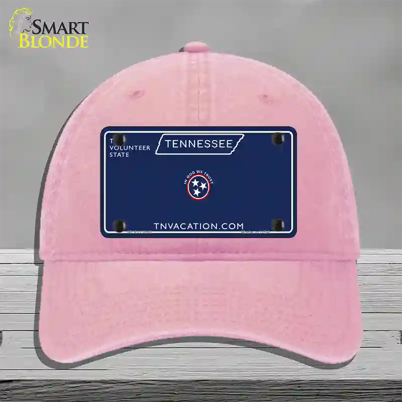 Blank Tennessee Blue Novelty License Plate Hat Tag Unconstructed Cotton / Pink