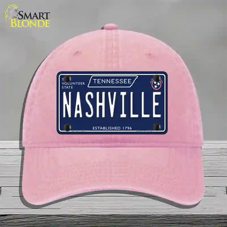 Nashville Tennessee Blue Novelty License Plate Hat Tag Unconstructed Cotton / Pink