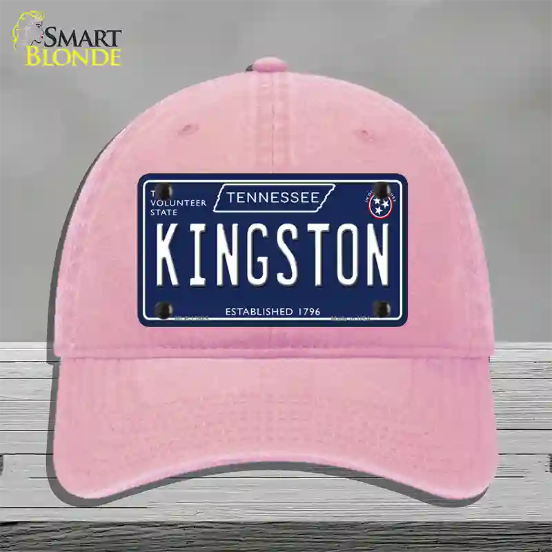 Kingston Tennessee Blue Novelty License Plate Hat Tag Unconstructed Cotton / Pink