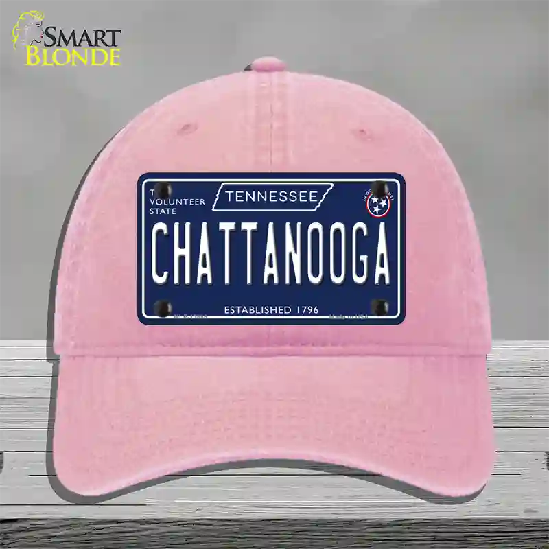 Chattanooga Tennessee Blue Novelty License Plate Hat Tag Unconstructed Cotton / Pink