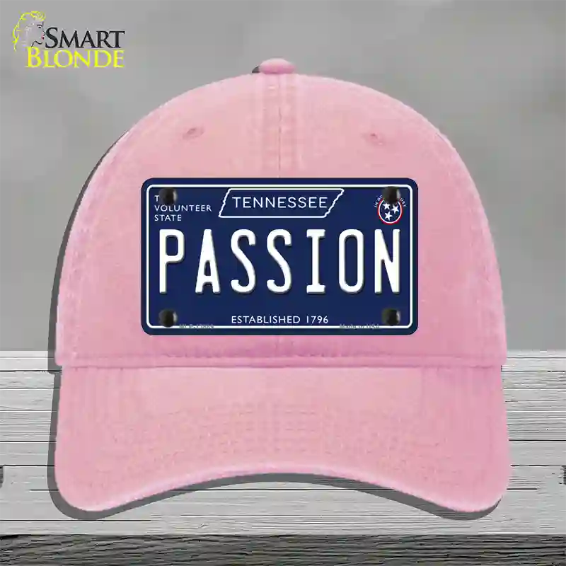 Passion Tennessee Blue Novelty License Plate Hat Tag Unconstructed Cotton / Pink