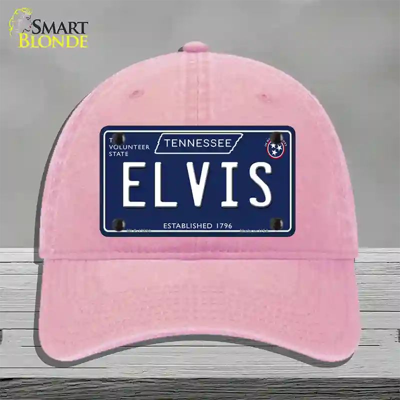 Elvis Tennessee Blue Novelty License Plate Hat Tag Unconstructed Cotton / Pink