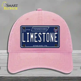 Limestone Tennessee Blue Novelty License Plate Hat Tag Unconstructed Cotton / Pink