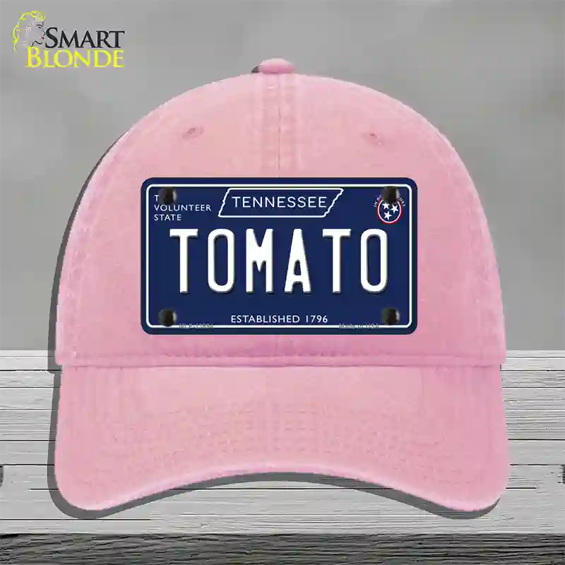 Tomato Tennessee Blue Novelty License Plate Hat Tag Unconstructed Cotton / Pink