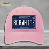 Bob White Tennessee Blue Novelty License Plate Hat Tag Unconstructed Cotton / Pink