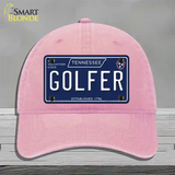 Golfer Tennessee Blue Novelty License Plate Hat Tag Unconstructed Cotton / Pink