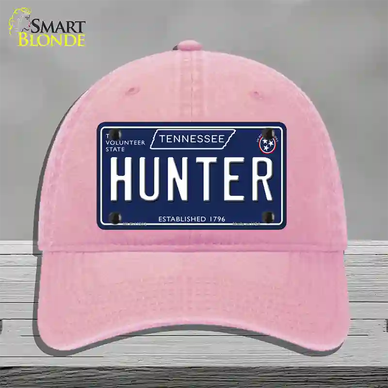 Hunter Tennessee Blue Novelty License Plate Hat Tag Unconstructed Cotton / Pink