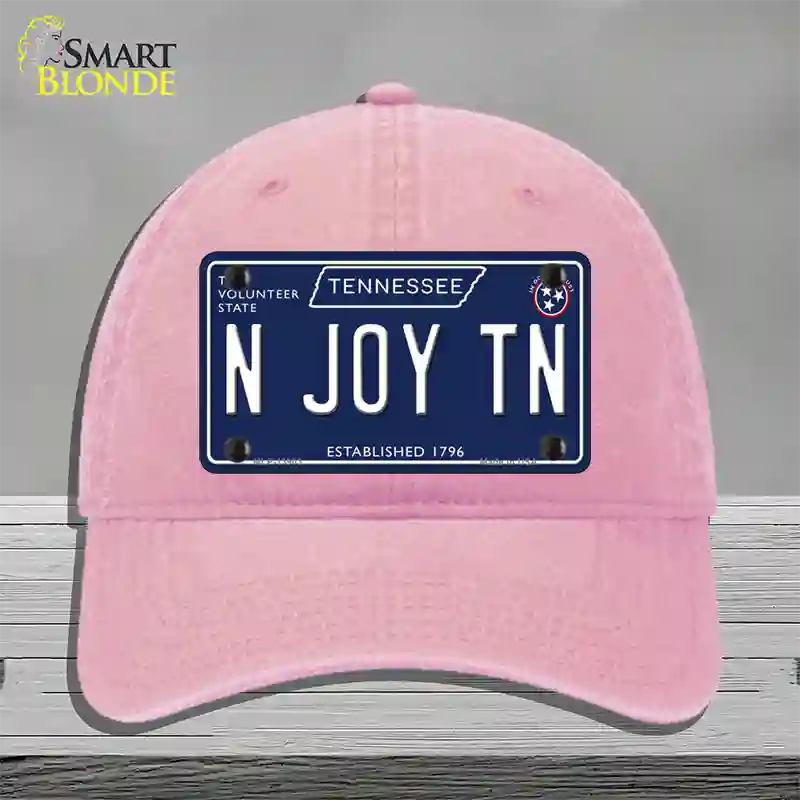 N Joy TN Tennessee Blue Novelty License Plate Hat Tag Unconstructed Cotton / Pink