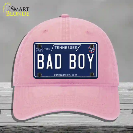 Bad Boy Tennessee Blue Novelty License Plate Hat Tag Unconstructed Cotton / Pink