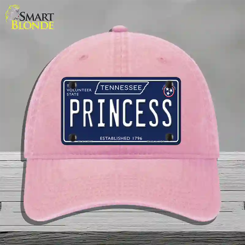 Princess Tennessee Blue Novelty License Plate Hat Tag Unconstructed Cotton / Pink