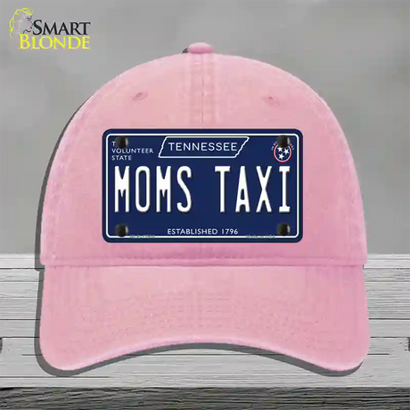 Moms Taxi Tennessee Blue Novelty License Plate Hat Tag Unconstructed Cotton / Pink