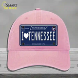 I Heart TN Tennessee Blue Novelty License Plate Hat Tag Unconstructed Cotton / Pink