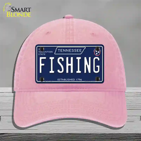 Fishing Tennessee Blue Novelty License Plate Hat Tag Unconstructed Cotton / Pink