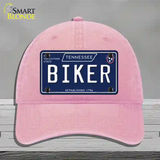 Biker Tennessee Blue Novelty License Plate Hat Tag Unconstructed Cotton / Pink