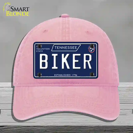 Biker Tennessee Blue Novelty License Plate Hat Tag Unconstructed Cotton / Pink