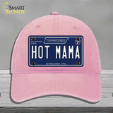 Hot Mama Tennessee Blue Novelty License Plate Hat Tag Unconstructed Cotton / Pink