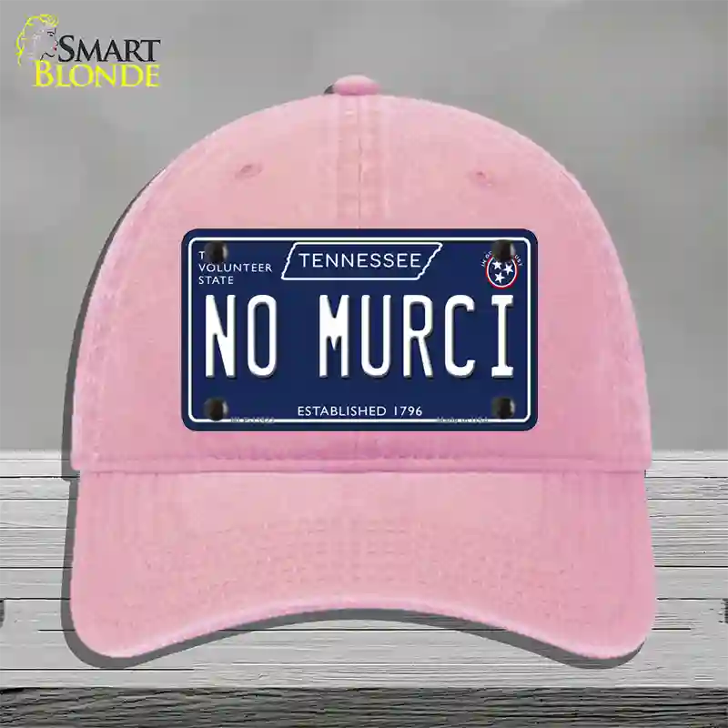 No Murci Tennessee Blue Novelty License Plate Hat Tag Unconstructed Cotton / Pink